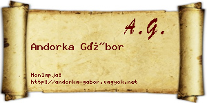 Andorka Gábor névjegykártya